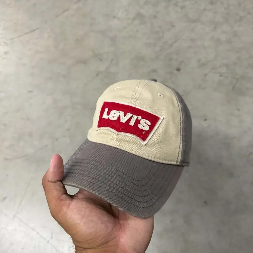 Levi's Baseball Cap Tan Gray Logo Adjustable Strapback Hat